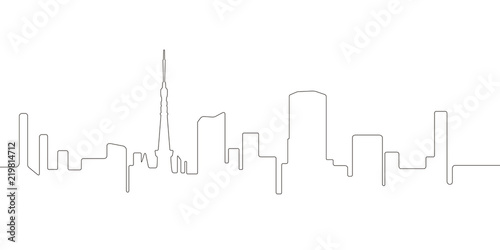 Continous line skyline of Tokyo