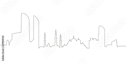 Continous line skyline of Abu Dhabi