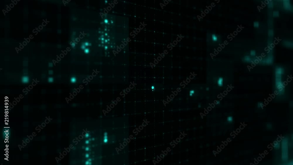 3d render abstract background with glow dots. Straight lines made of dots with random radius. Digital loopable background.
3d render abstract background with glow dots. Straight lines made of dots with random radius. Digital loopable background.