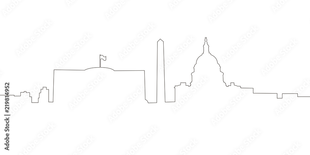 Continous line skyline of Washington D.C.