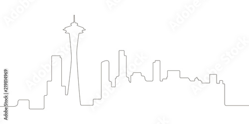 Continous line syline of Seattle
