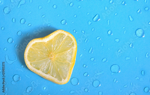 Lemon slice and dew drops