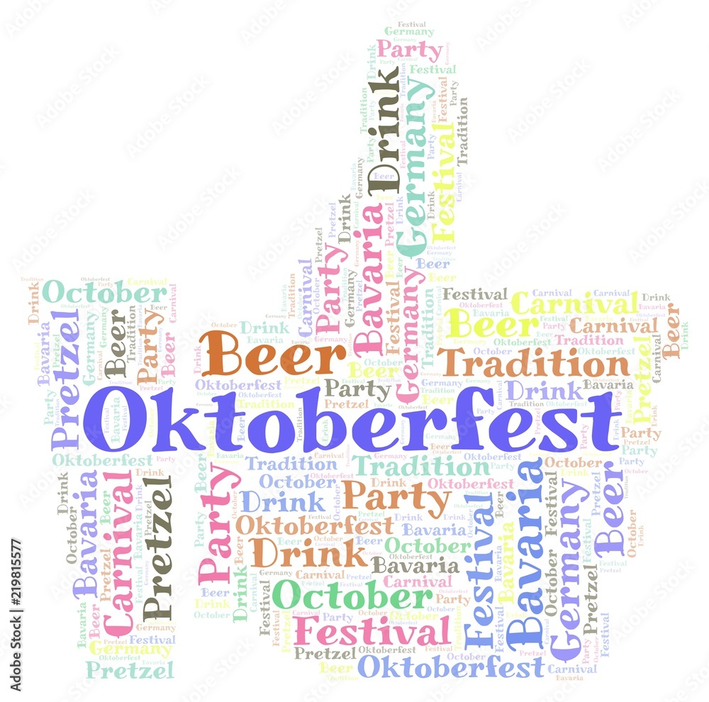 Fototapeta premium Oktoberfest in a like shape word cloud.