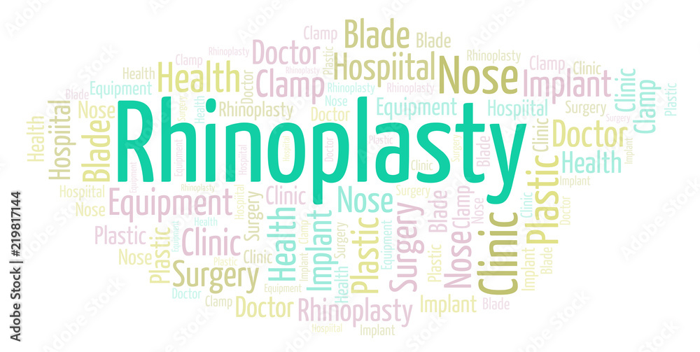 Fototapeta premium Rhinoplasty word cloud.