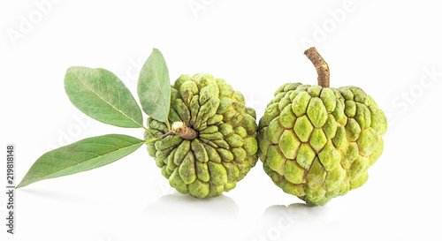 fresh custard apple isolated on a white