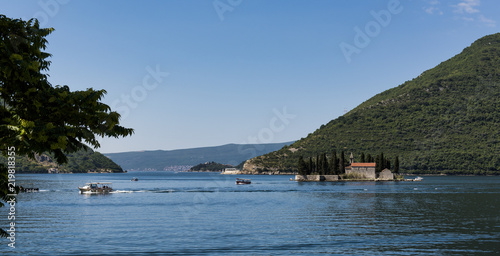 The island of St George viewed from the lovely village of Perast in Montenegro 