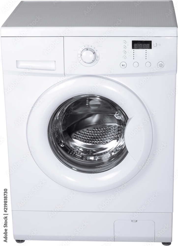 White washing machine close up White washing machine close up