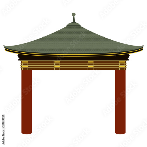 Isolated colored asian building icon