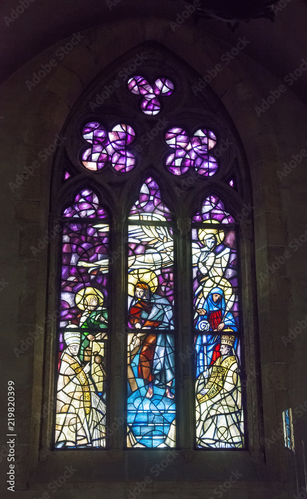 artistic stained glass  - Church of the Monastery of Santa Chiara - Naples