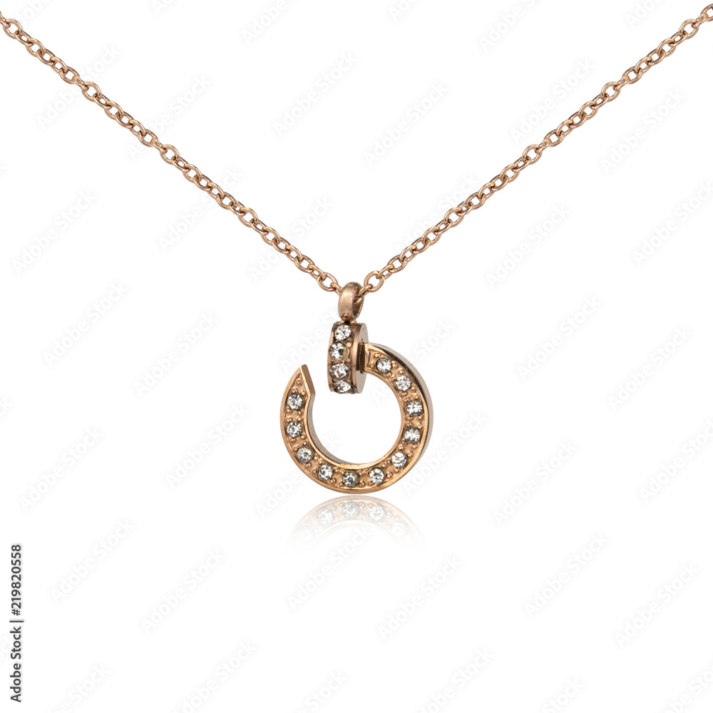 Golden pendant isolated on white Golden pendant isolated on white