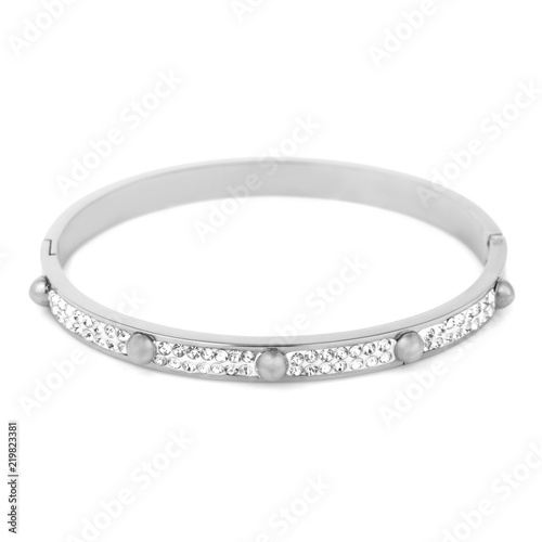 Fashion silver bracelet isolated on white
