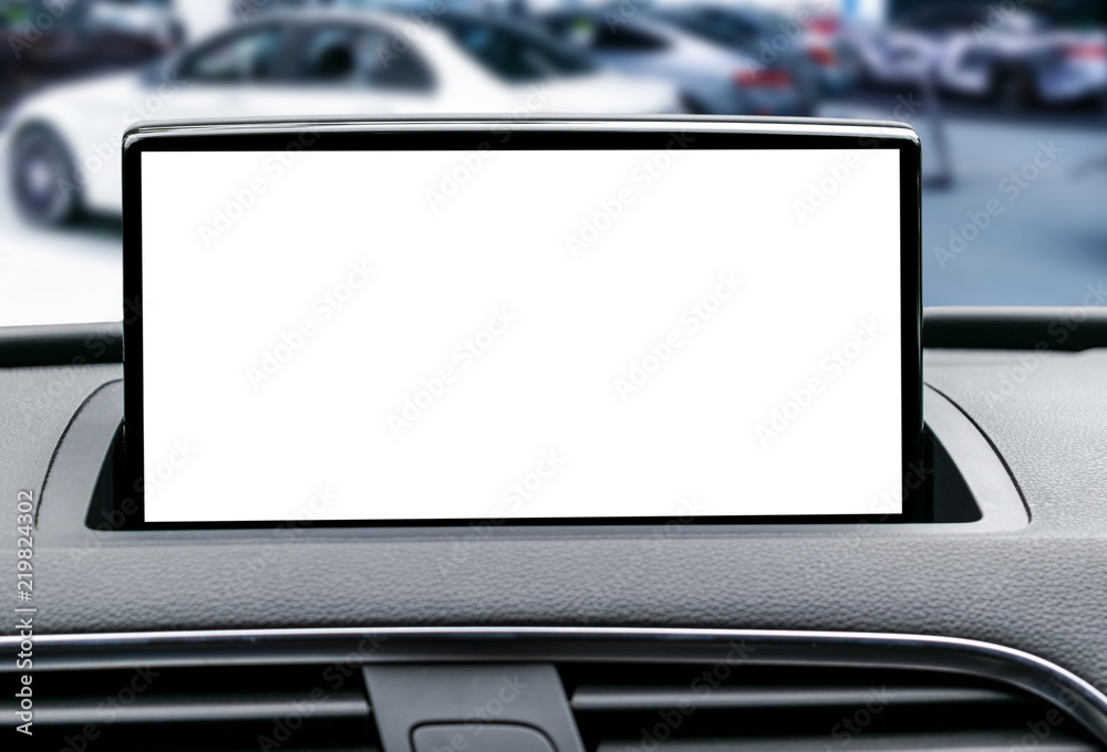Monitor in car with isolated blank screen use for navigation maps and