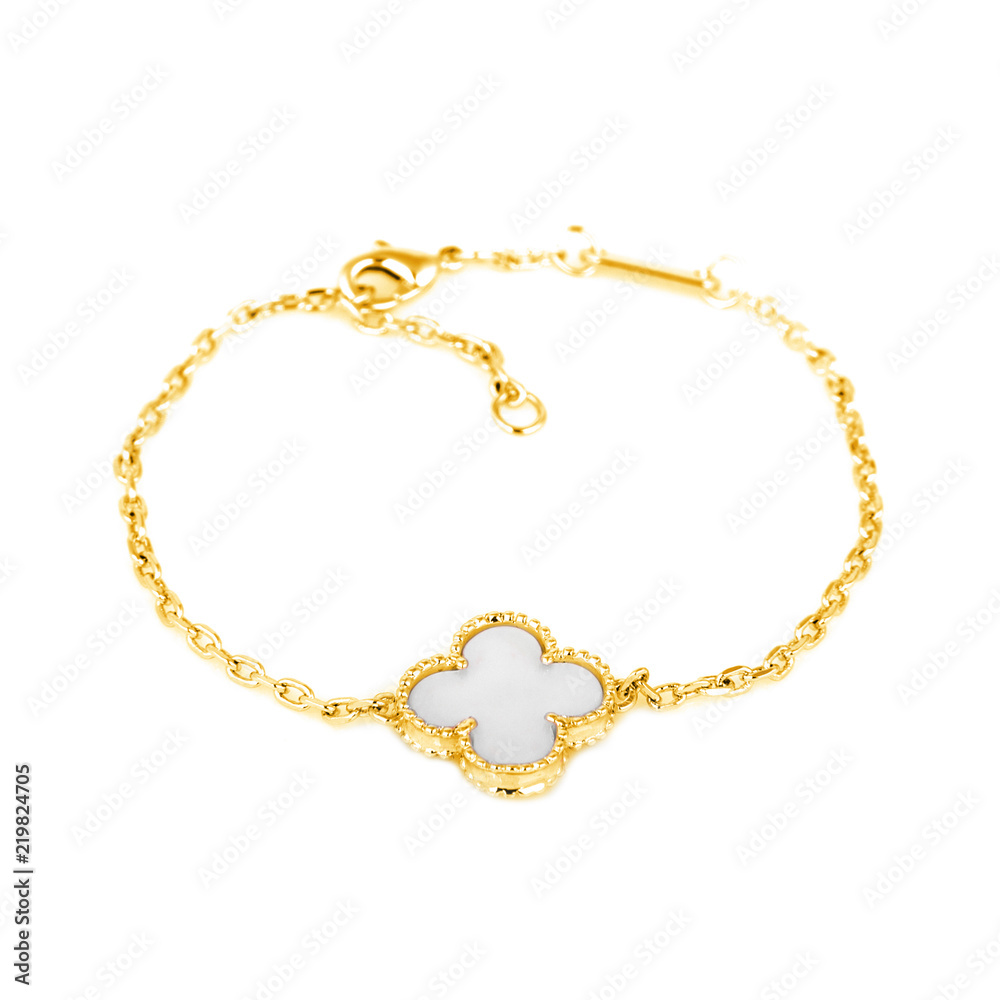 Fashion golden bracelet isolated on white Fashion golden bracelet isolated on white