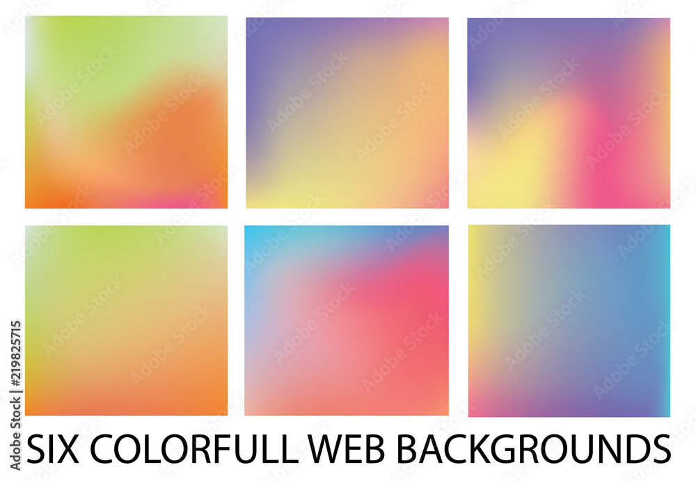 Set of six new modern gradient backgrounds