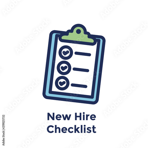 New Employee Hiring Process icon : checklist