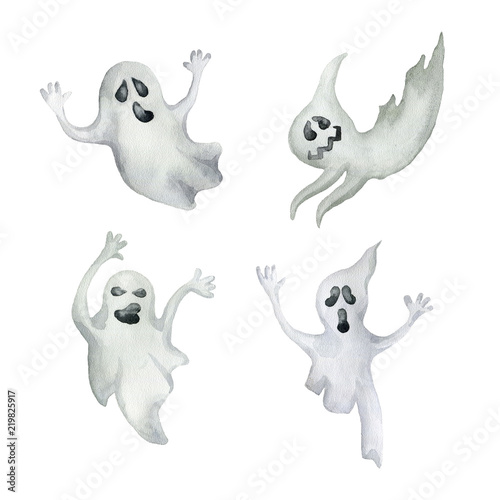 Set of halloween ghosts.