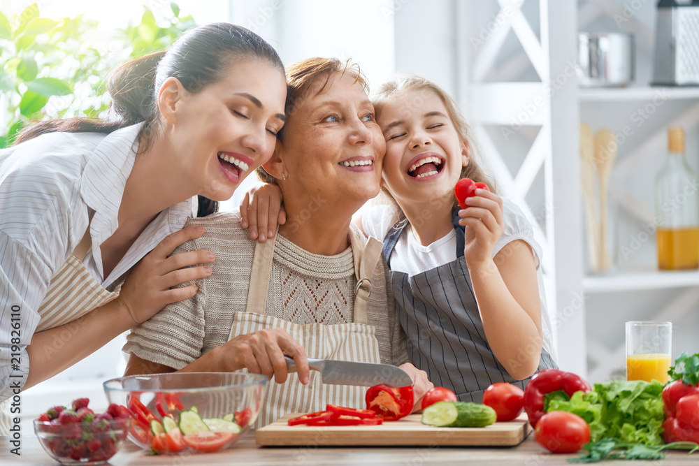 Happy family in the kitchen Happy family in the kitchen