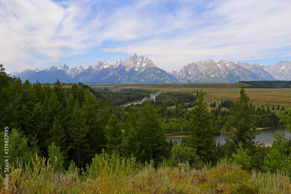 Snake River Overlook in Wyoming with the Grand Tetons in the background. Snake River Overlook in Wyoming with the Grand Tetons in the background.