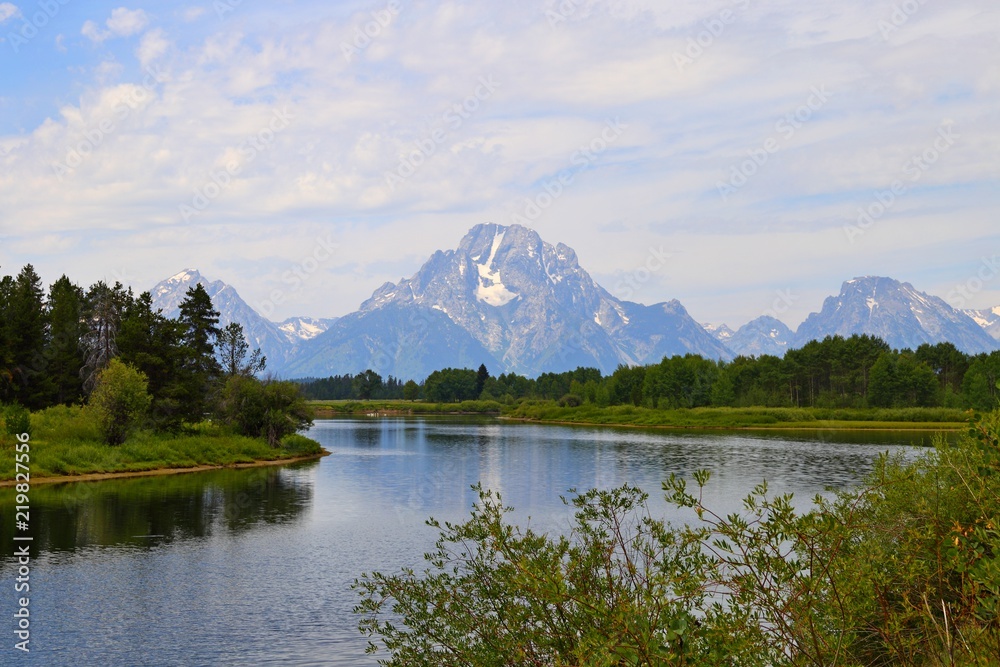 The Snake River and Oxbow Bend in Grand Teton National Park Wyoming