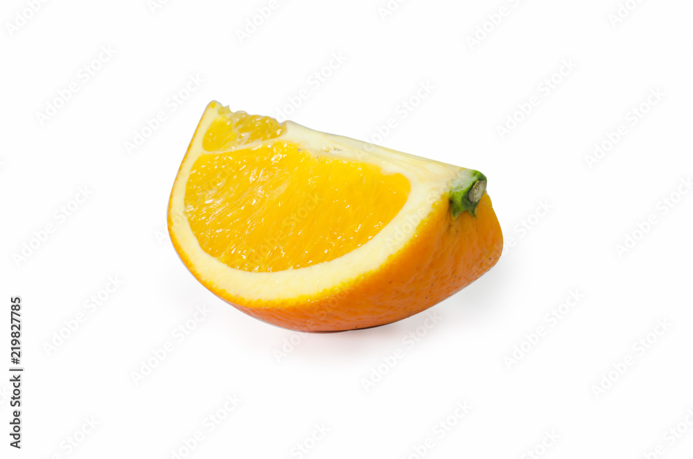 half section orange on white background, clipping path orange half section orange on white background, clipping path orange