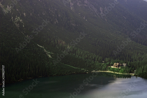 The largest lake Morskie Oko in the Polish Tatras. It is located in the Tatra National Park. High Tatras