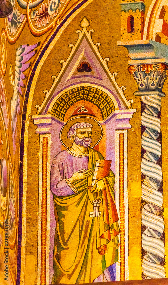 Peter Keys Bible Mosaic Dome Bapistry Saint John Florence Italy