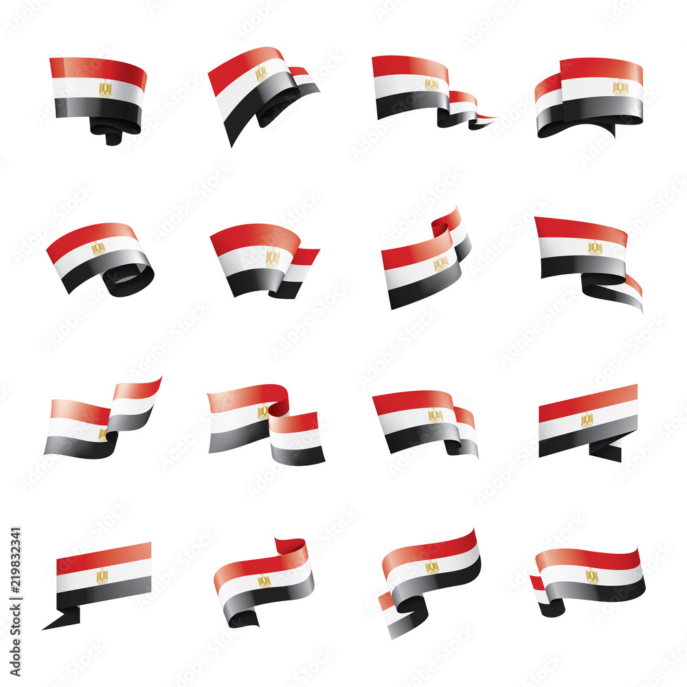 Egypt flag, vector illustration on a white background Egypt flag, vector illustration on a white background