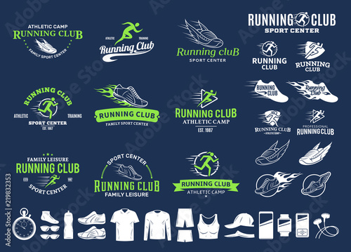 Running logo, icons and design elements
