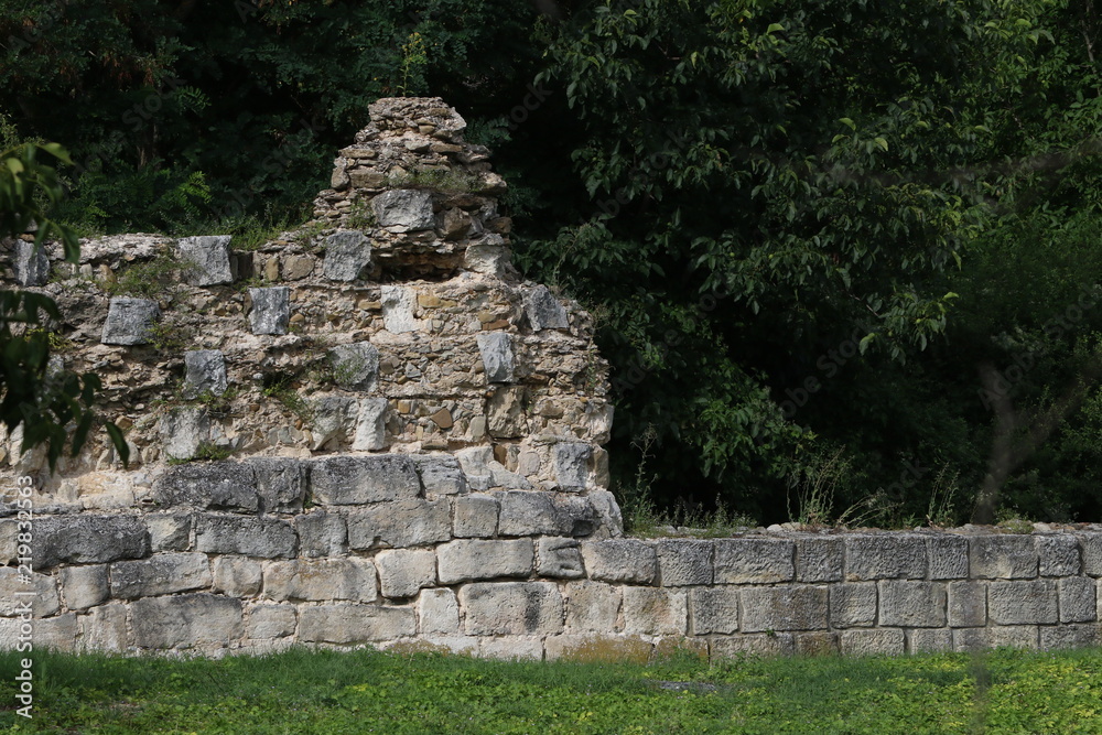 Ruins of the medieval city of the capital city of the First Bulgarian Empire Great Preslav (Veliki Preslav), Bulgaria.