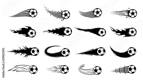Vector flying football (soccer) balls