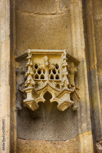 stone decorative masverk in ancient Cathedral photo