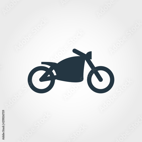 Motorcycle icon. Simple element illustration. Motorcycle pixel perfect icon design from transport collection. Using for web design, apps, software, print.