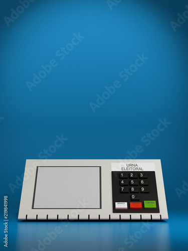 Elections Brazil 2018, urn electronics. 3d illustration