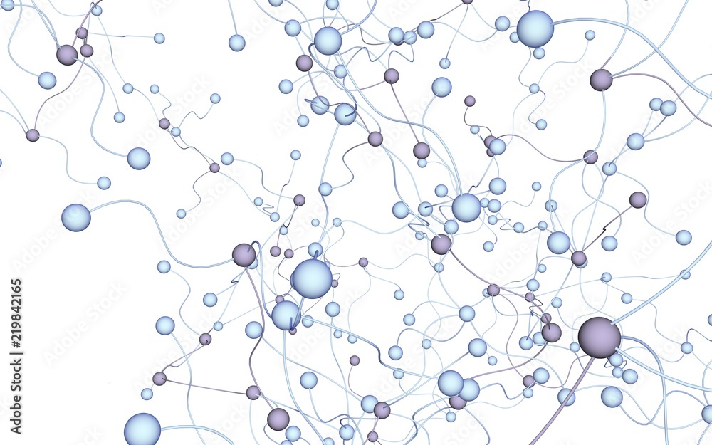 Neural network. Social network. Futuristic dna, deoxyribonucleic acid. Abstract molecule, cell illustration, mycelium. Light background. 3D illustration Neural network. Social network. Futuristic dna, deoxyribonucleic acid. Abstract molecule, cell illustration, mycelium. Light background. 3D illustration