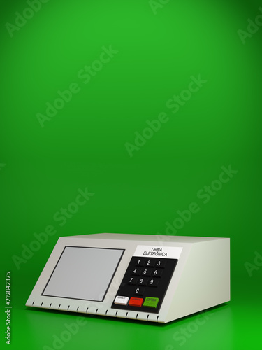 Elections Brazil 2018, urn electronics. 3d illustration