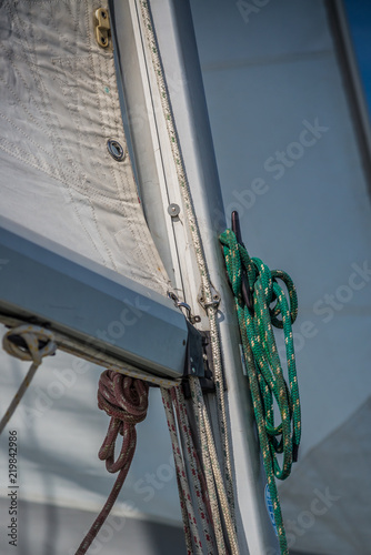 Photo Detail of mainsail with green line