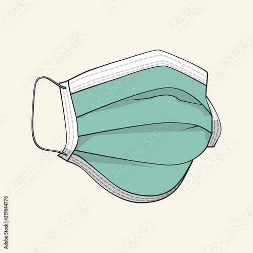 Medical shielding bandage, protective mask. Vector illustration.