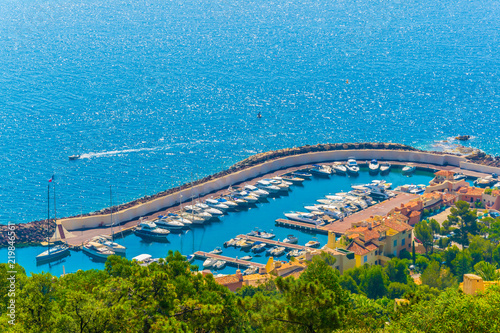 Aerial view of a marina, France photo