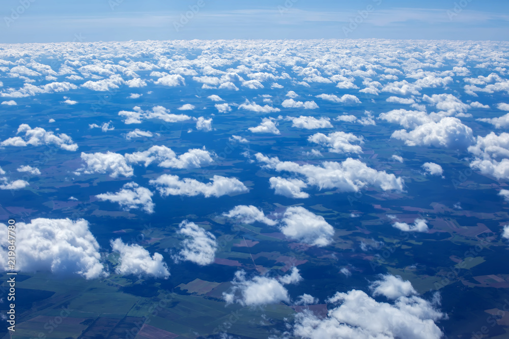 A beautiful sky scape of sun set from an airplain view