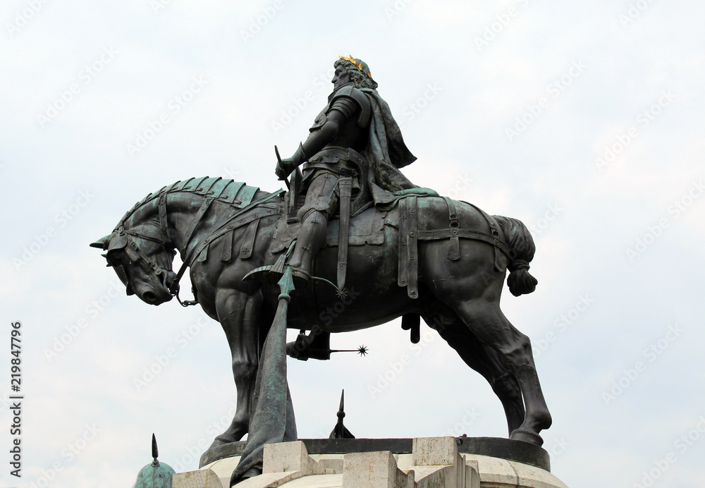 King Matthias Corvin Statue in Cluj-Napoca, Romania