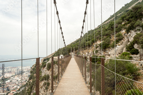 A cable crossing bridge at the top of Gibraltar rock © Dimitrios