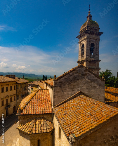 Bell Tower San Quirico D'Orcia Tuscany Italy