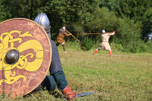 knightly duel. fight of meadle age battle photo