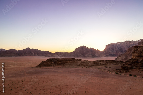 Sundown in the Khazali Canyon  Wadi Rum desert  Jordan