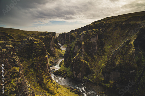 Canyon of Fjaðrárgljúfur in Iceland