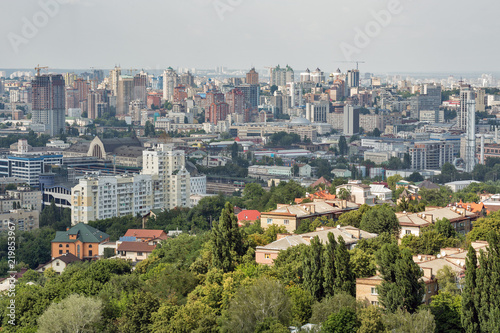 Kiev city skyline from above  downtown cityscape  capital of Ukraine.
