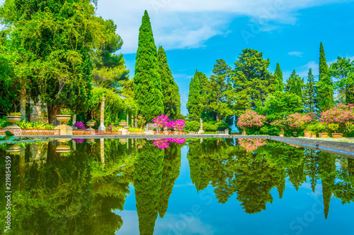 View of a garden inside of the Fort Saint Andre in Villenueve les Avignon, France photo