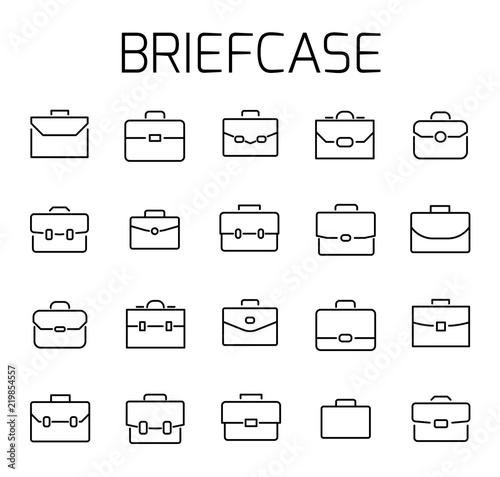 Briefcase related vector icon set.