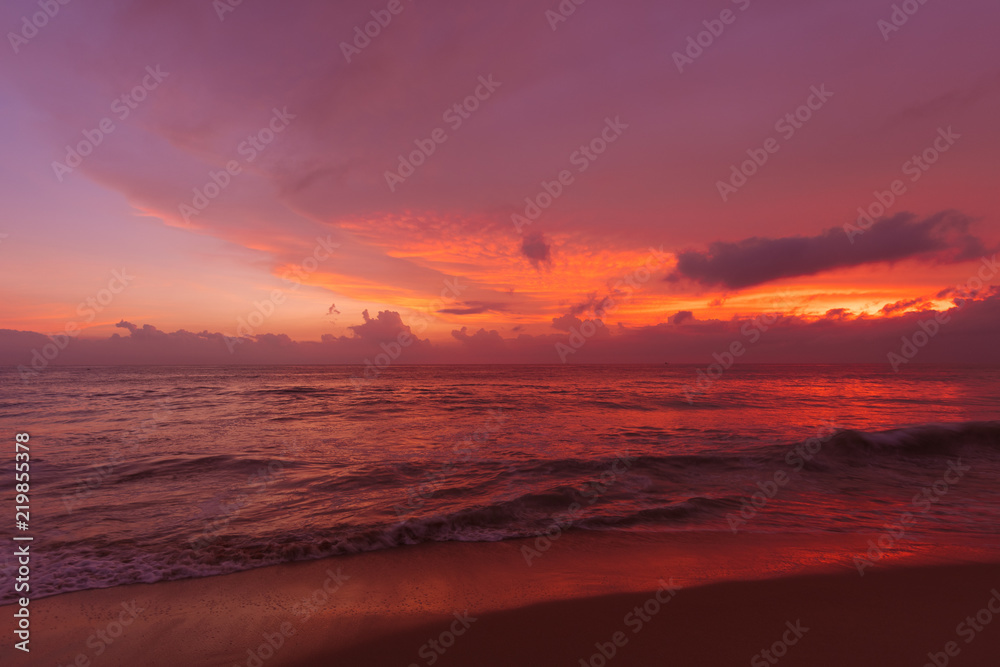 Beautiful Sunset at Hikkaduwa Beach Sri Lanka