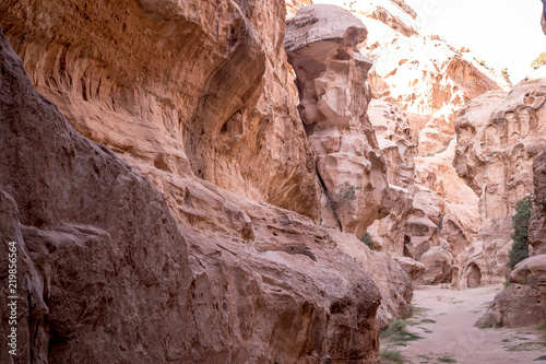 Cave dwellings in the canyon of Little Petra, Jordan